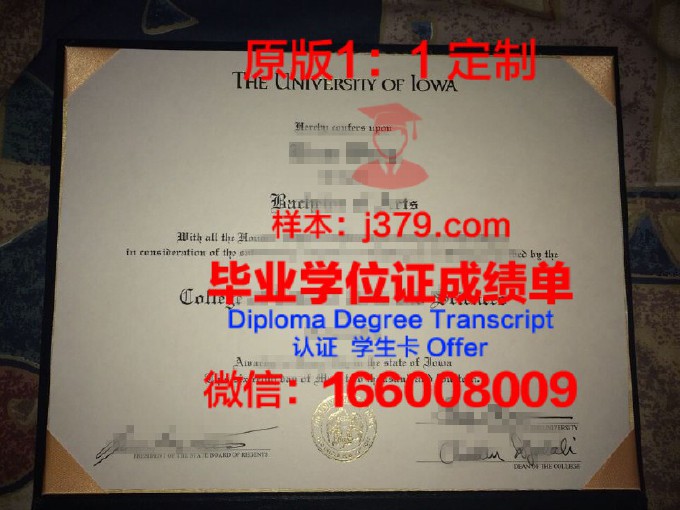 爱荷华大学毕业证学位文凭学历Diploma
